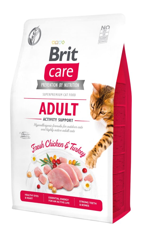 Brit Care Cat Adult Activity Support 2 kg bezzbożowa sucha karma dla kotów wychodzących oraz aktywnych