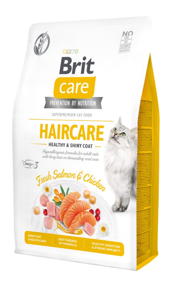 Brit Care Cat Healthy & Shiny Coat 2 kg bezzbożowa sucha karma dla kotów