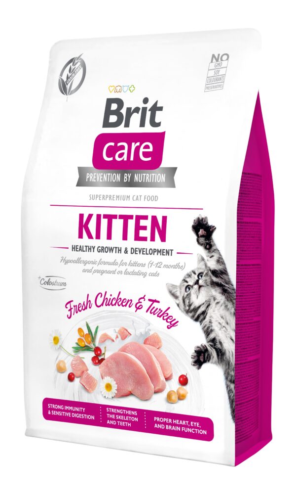 Brit Care Cat Kitten 2 kg bezzbożowa sucha karma dla kociąt, ciężarnych kotek oraz kotek karmiących