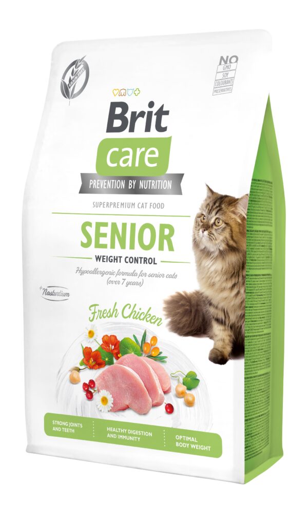 Brit Care Cat Senior 2 kg bezzbożowa sucha karma powyżej 7 roku życia oraz kotów sterylizowanych