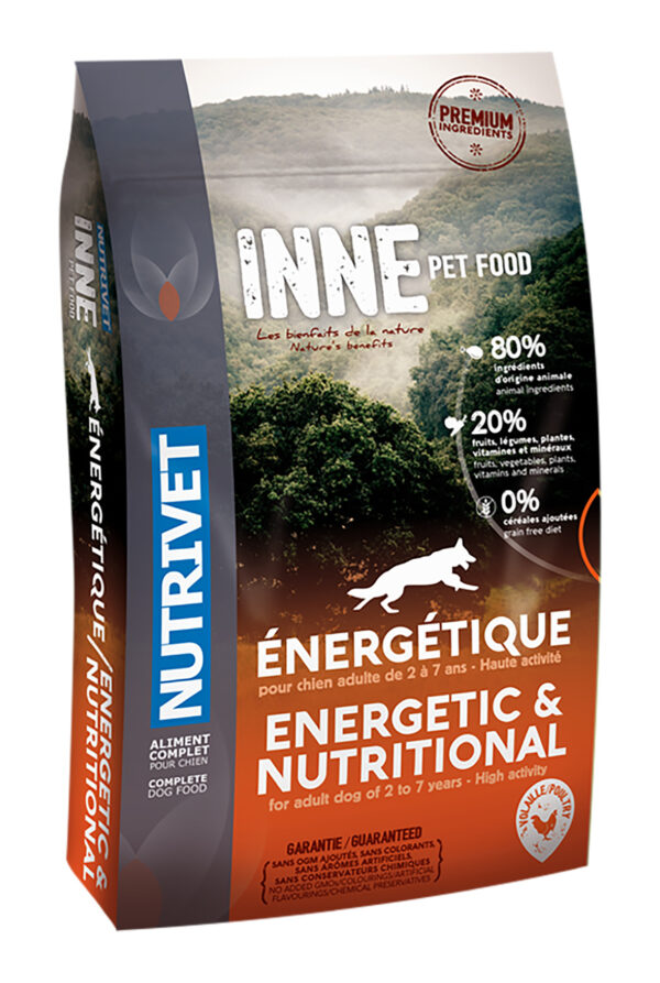 Nutrivet Inne PetFood Energy 12 kg bezbożowa karma dla psów aktywnych