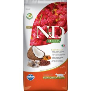N&D Cat Quinoa Skin & Coat Herring 5 kg karma bezzbożowa dla kotów z alergiami pokarmowymi