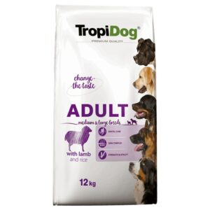 TropiDog Premium Adult M&L Lamb & Rice12 kg karma dla psów dorosłych